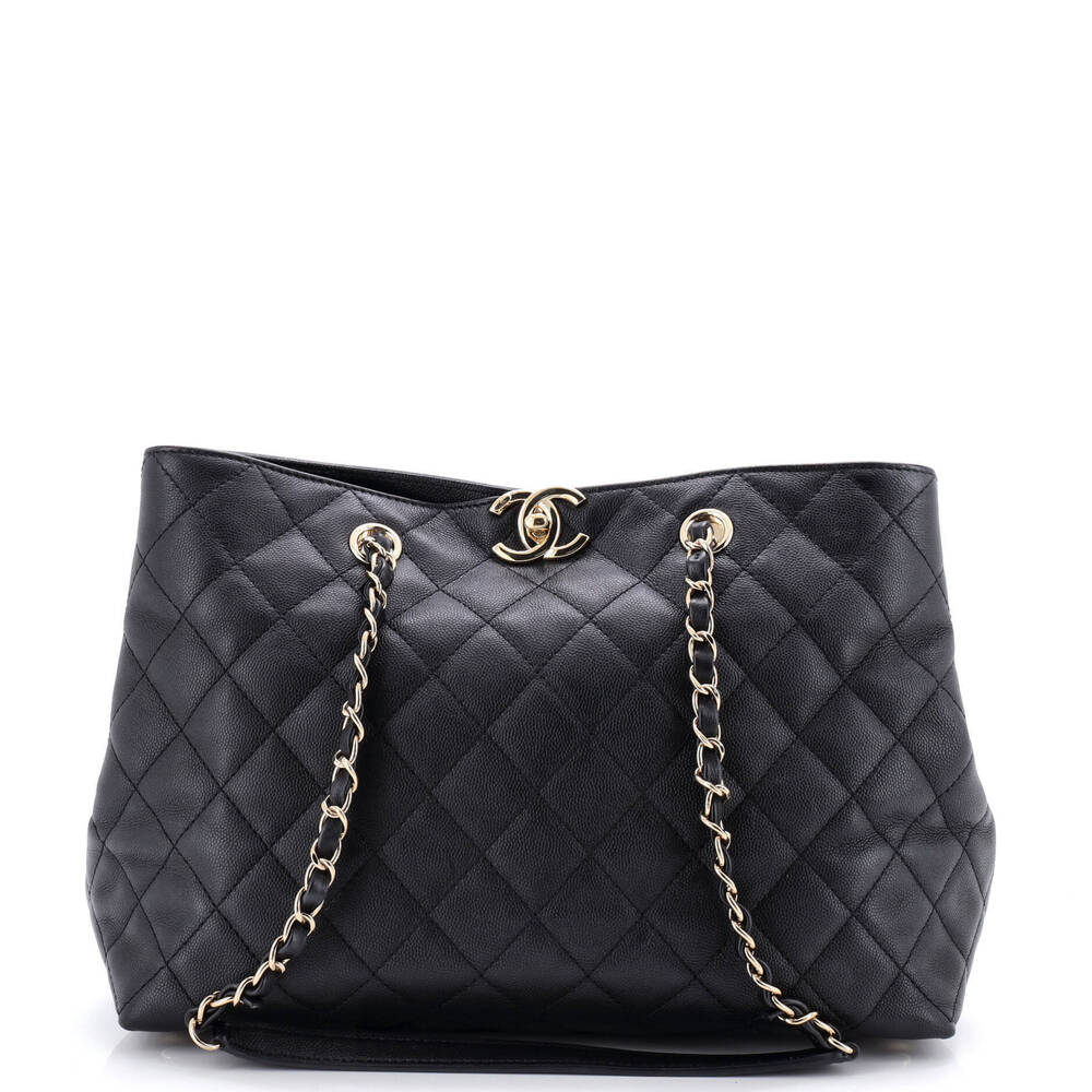 Chanel Medium Classic CC Shopping Tote Quilted Caviar